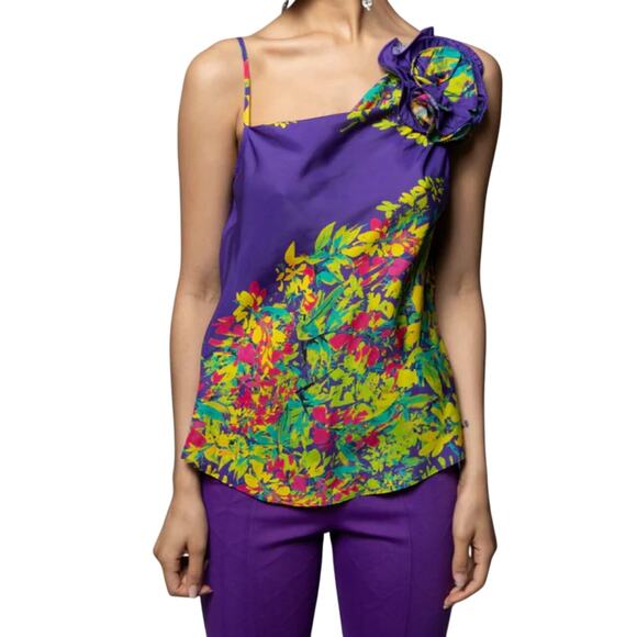 NWT Tracy Reese Hope for Flowers Corsage Cami Top Bright Floral Multi Medium - Picture 1 of 11